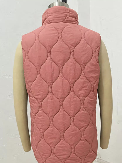 Quilted Snap Button Vest Coat