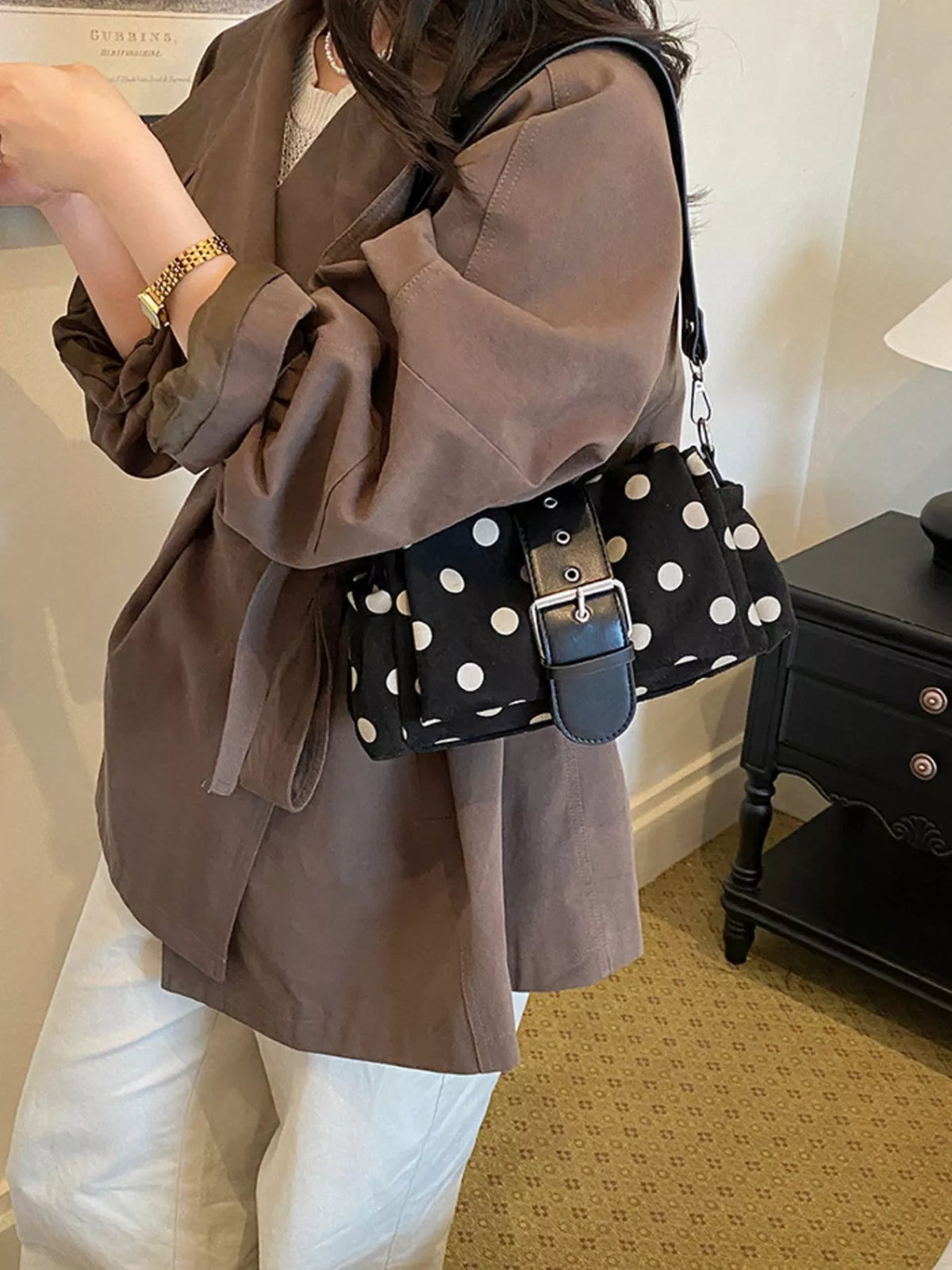 Vintage Polka Dot Shoulder Bag