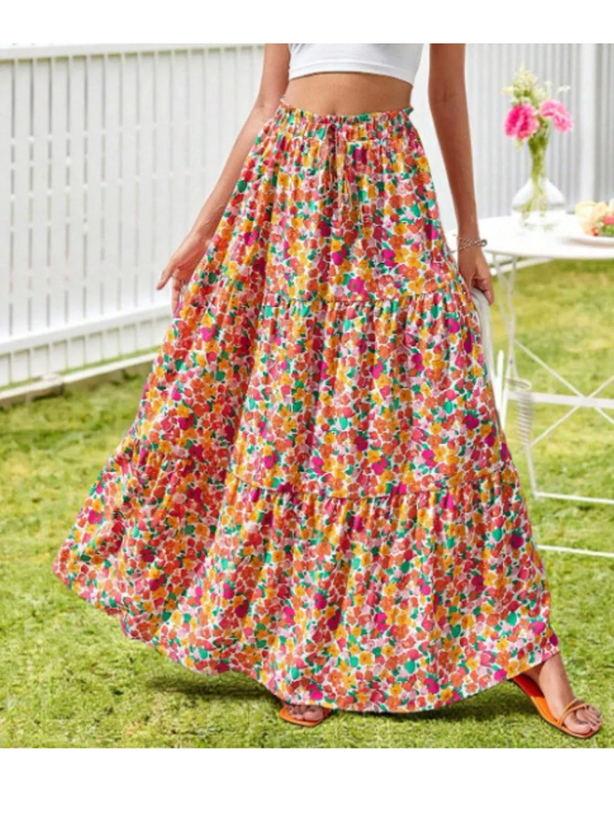 Tiered Midi Skirt
