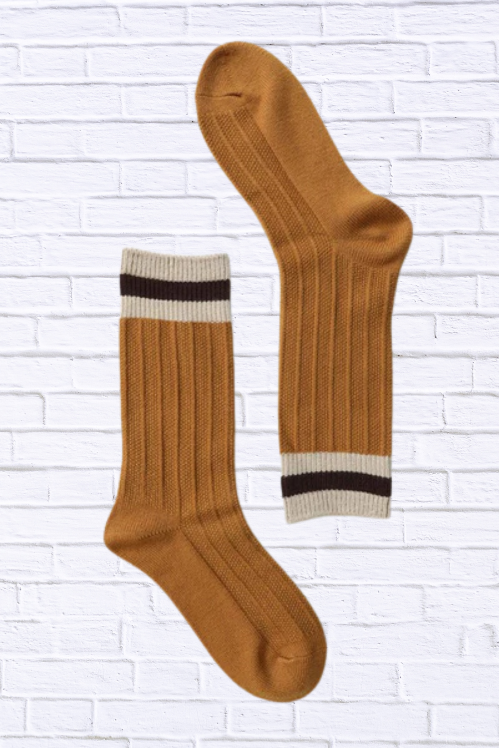 Color Block Socks Mustard One Size