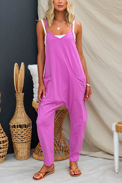 Casual Pocketed Cami Jumpsuit Purple