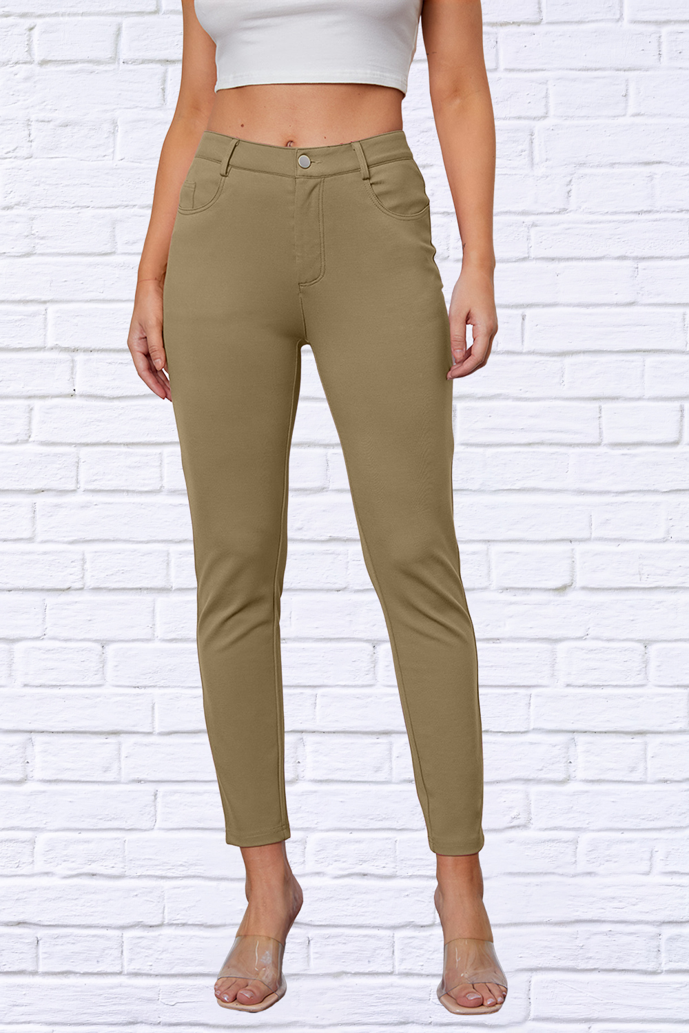 Stretchy Stitch Pants Khaki