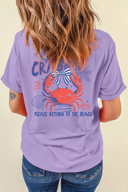 Crabby Beach Day Graphic T Shirt