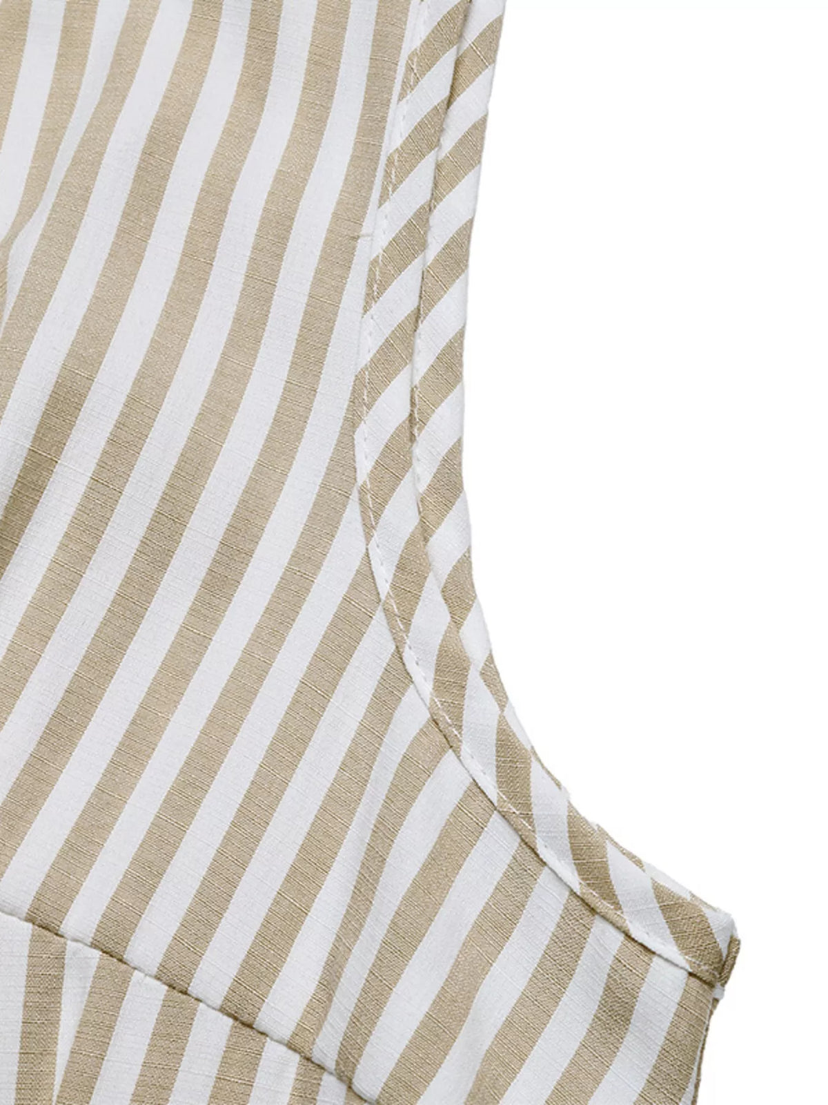 Striped Button-Front Wide Leg Jumpsuit