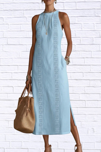 Sleeveless Side Slit Midi Dress | Elegant Women’s Style
