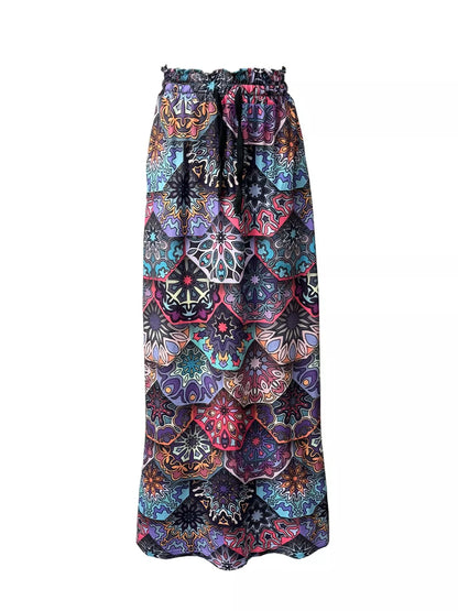 Printed Wide-Leg Pants
