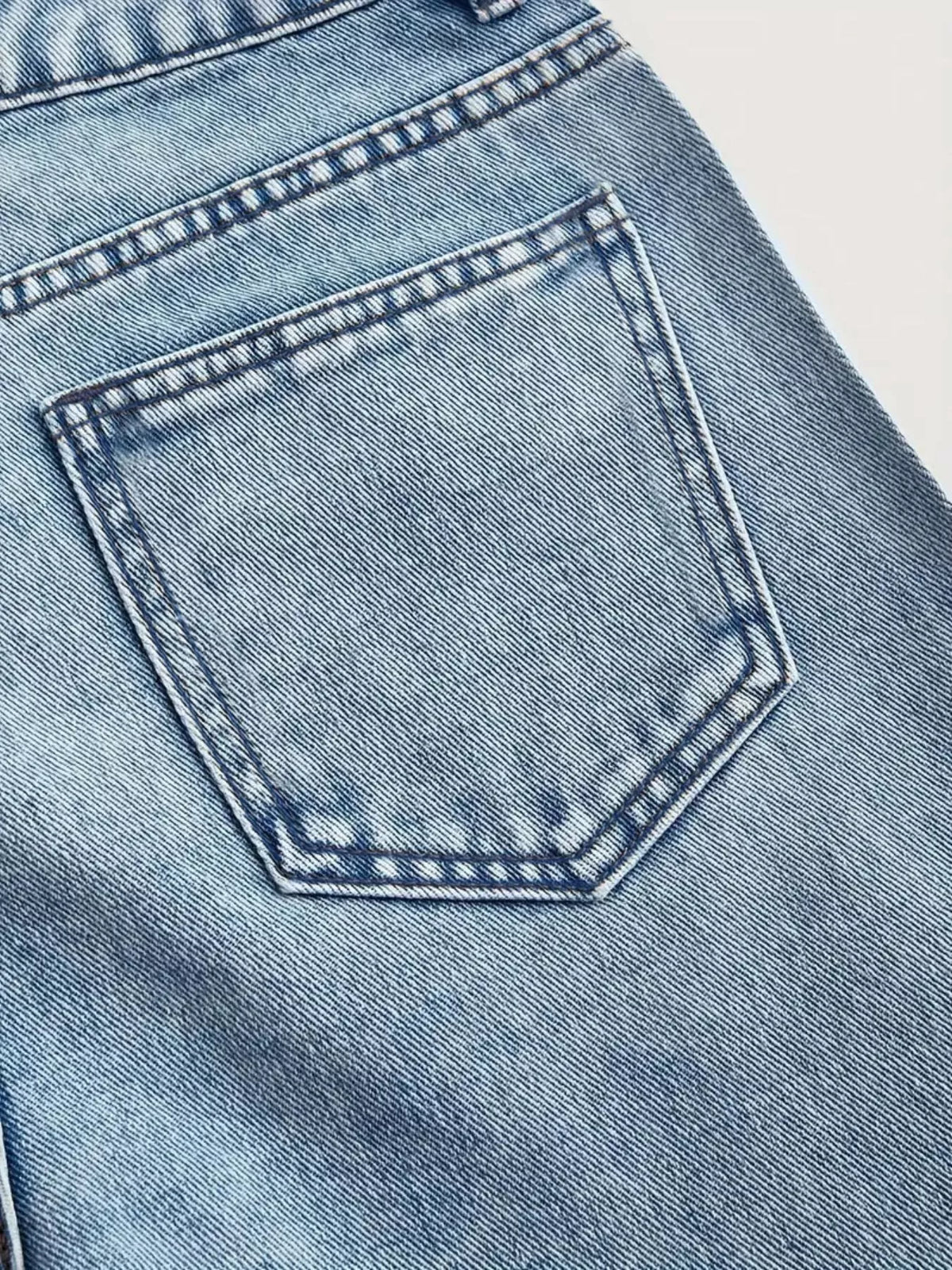 High-Waisted Rhinestone Wide-Leg Jeans
