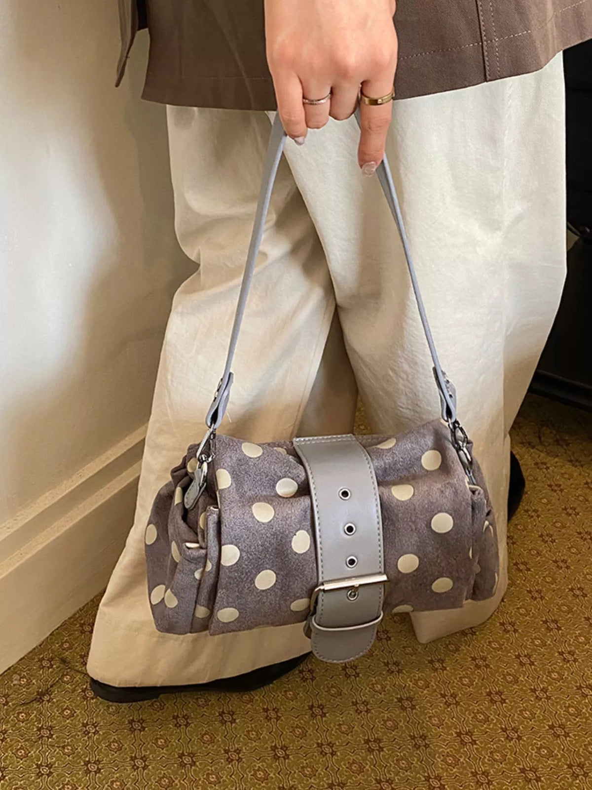 Vintage Polka Dot Shoulder Bag