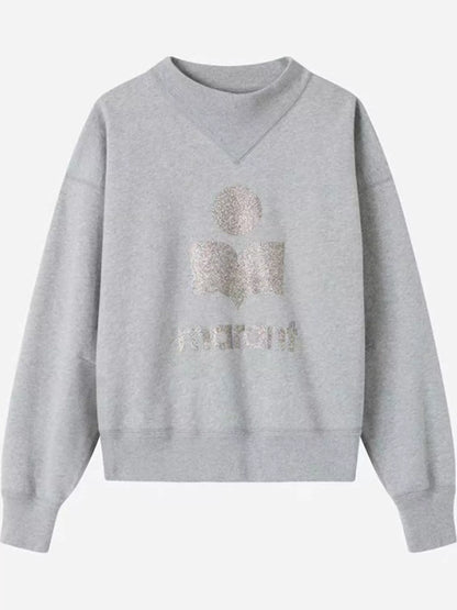 Mock Neck Dropped Shoulder Sweatshirt