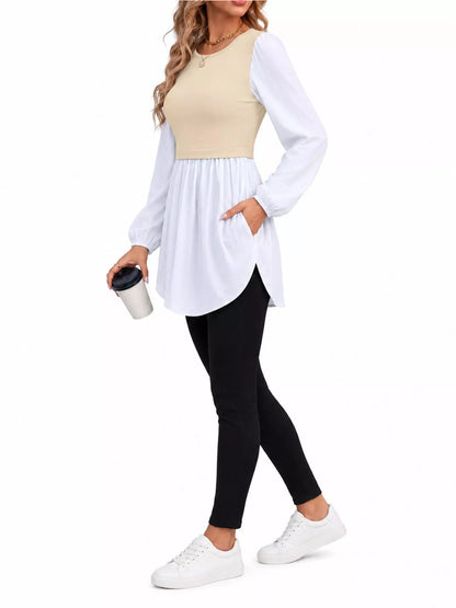 Full Size Striped Long Sleeve Blouse Plus Size