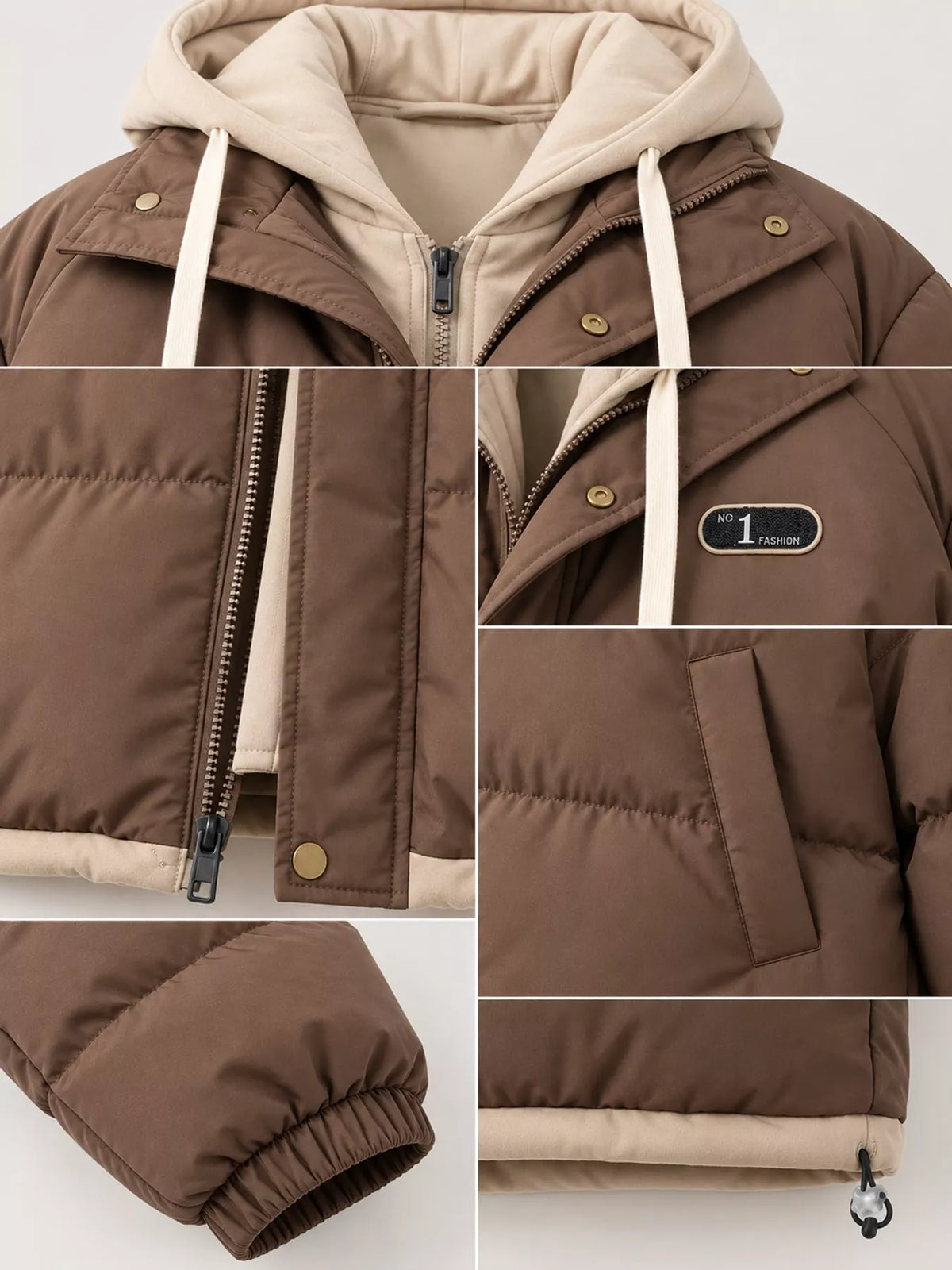 Zip Up Hooded Puffer Outerwear