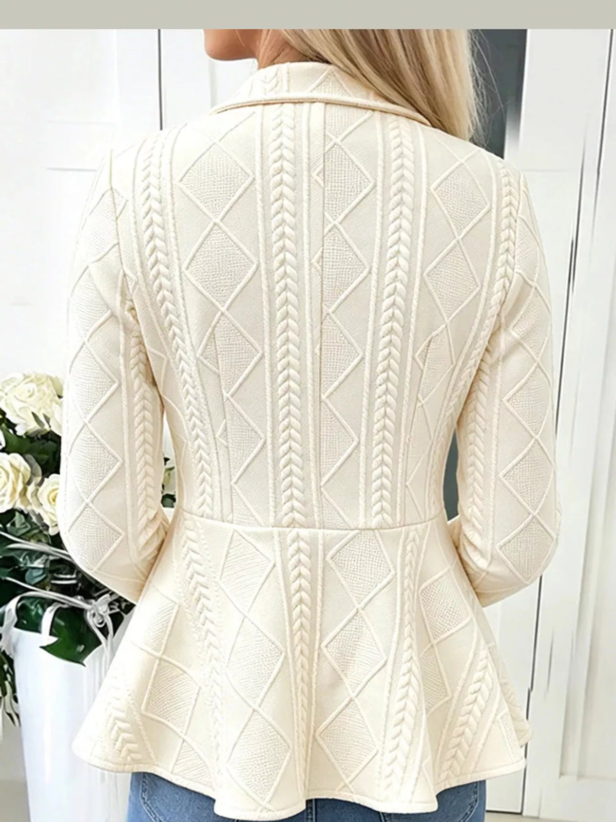 Cable-Knit Button Up Cardigan