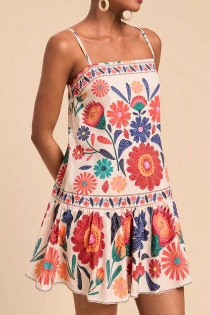 Kay's Plus Size Floral Print Sleeveless Mini Dress