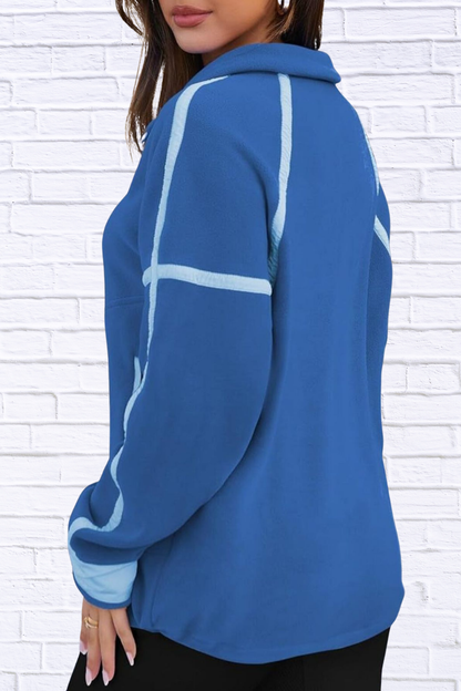 Half Zip Dropped Shoulder Sweatshirt