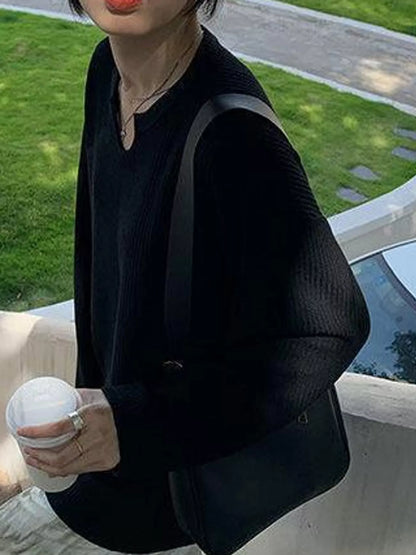 Casual Waffle Knit Long Sleeve T-Shirt
