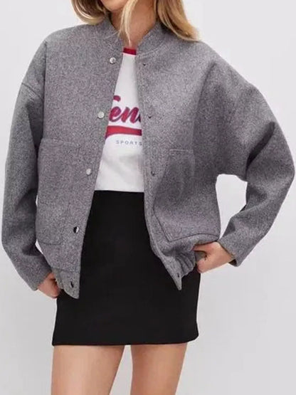 Snap-Button Bomber Jacket