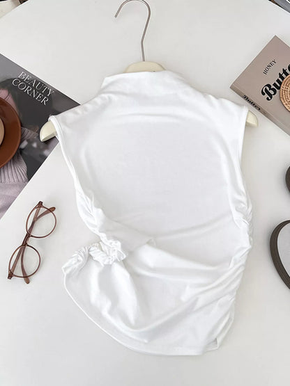 Ruched Mock Neck Tank