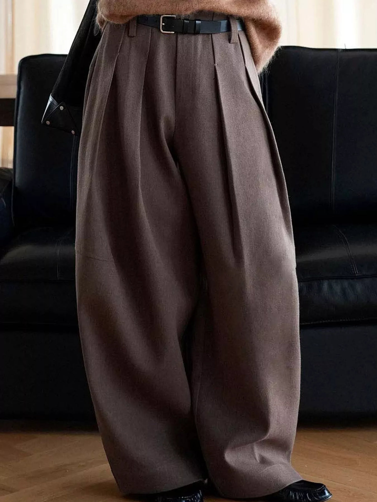 Pleated Wide-Leg Pants