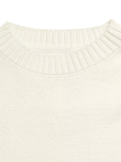 Bow Graphic Round Neck Sweater