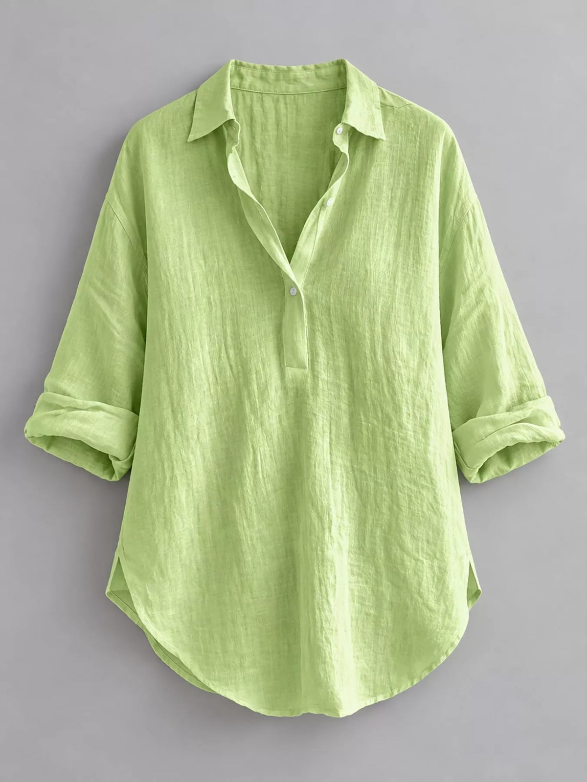 Collared Neck Long Sleeve Blouse