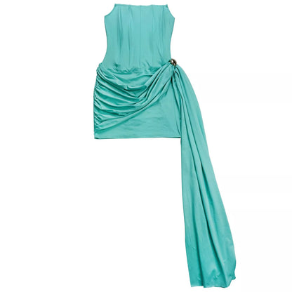 Tina's Strapless Corset Mini Dress with Draped Detail