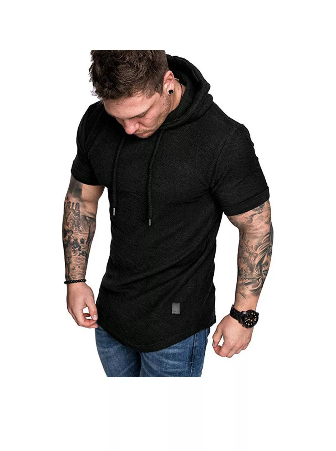 Men's Textured Solid Color High Quality Pullover Hoodies