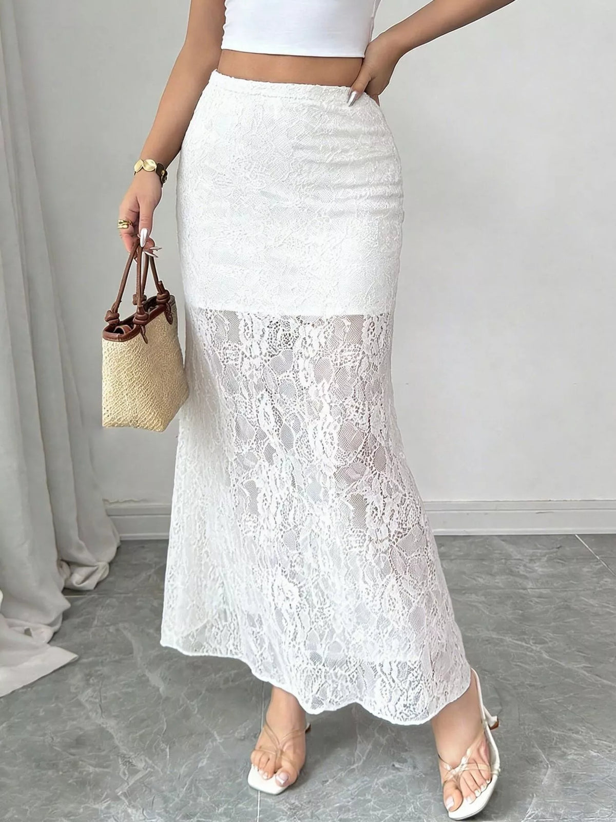Lace Mermaid Maxi Skirt