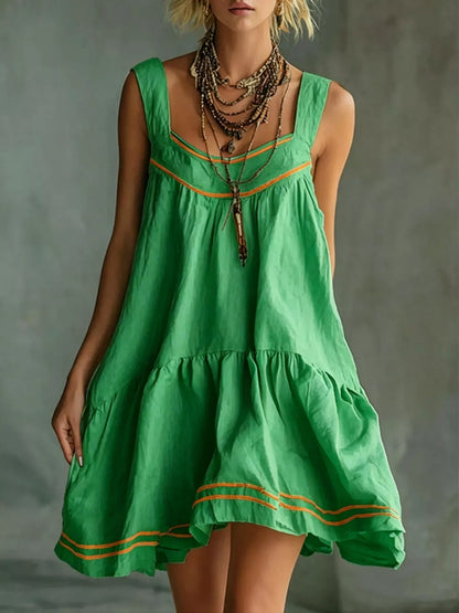 Full Size Sleeveless Tiered Mini Dress Plus Size