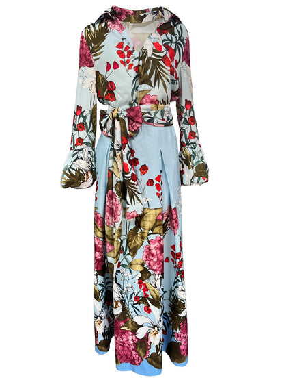 Elegant two-piece shirt and skirt set
