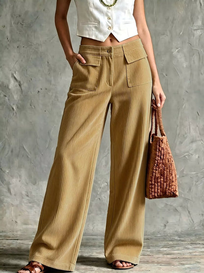 Plus Size Wide-Leg Corduroy Pants