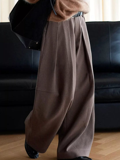 Pleated Wide-Leg Pants