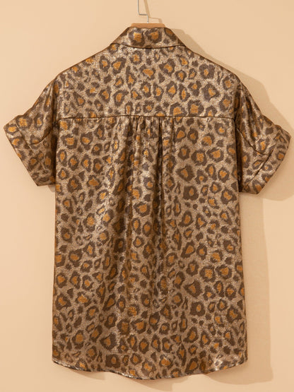 Leopard Print Button-Down Shirt