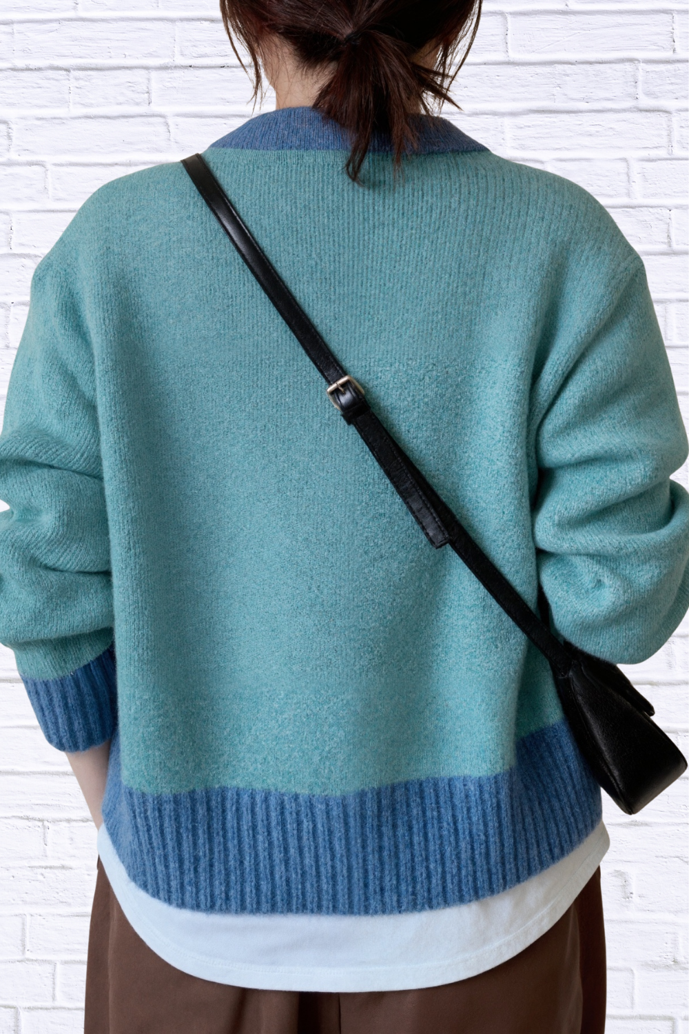 Color Block Button Up Cardigan