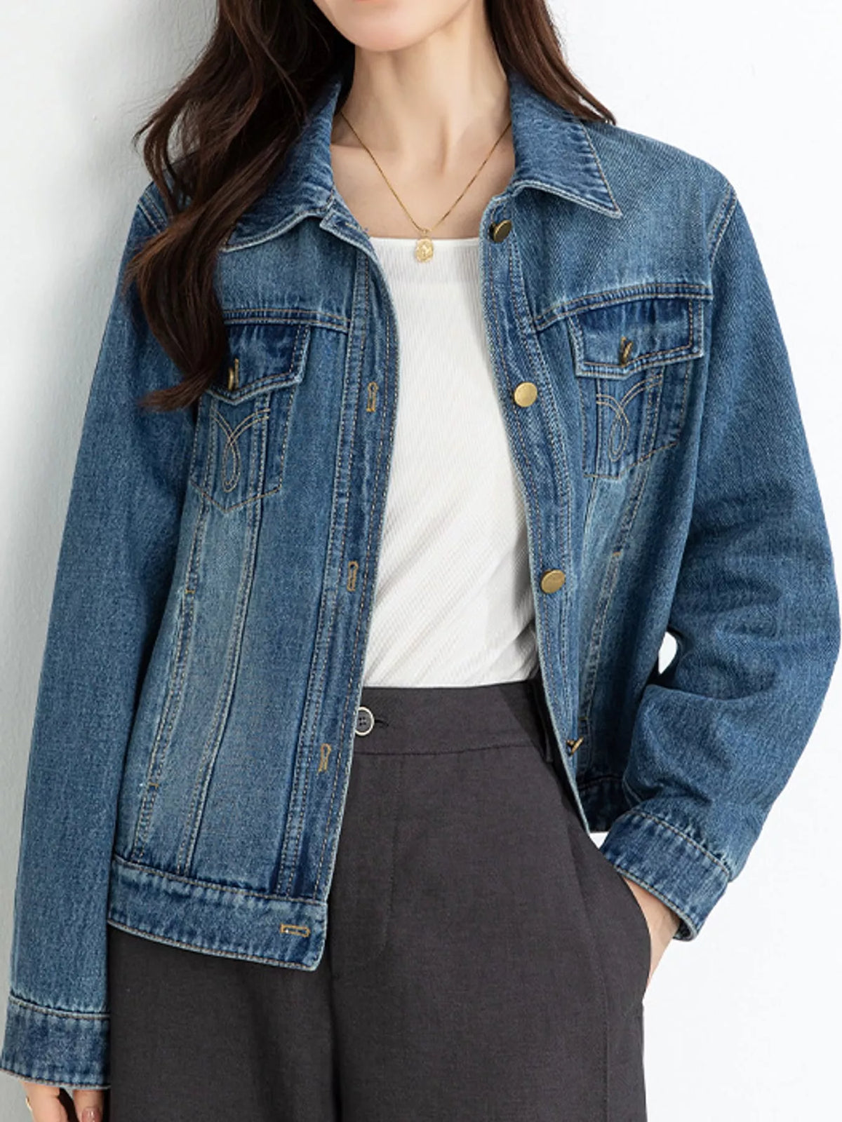 Vintage Wash Relaxed Fit Denim Jacket