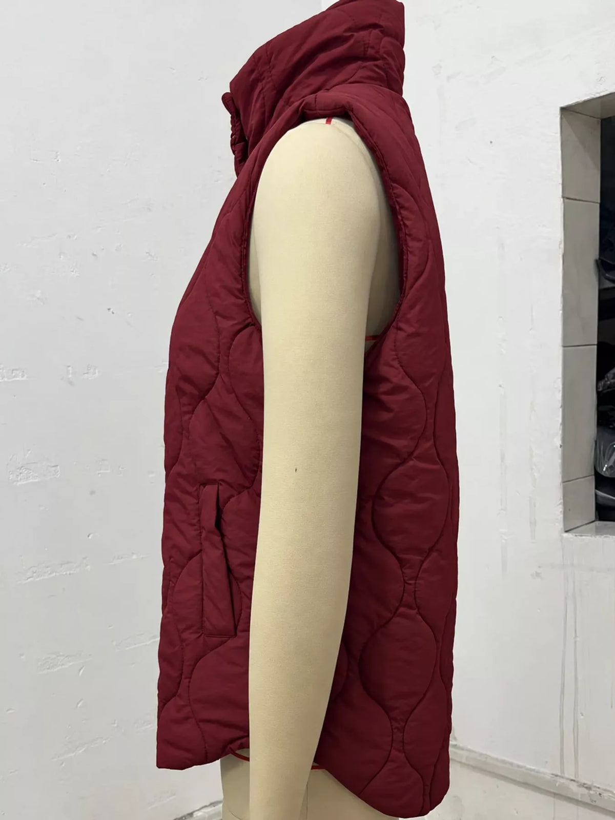 Quilted Snap Button Vest Coat