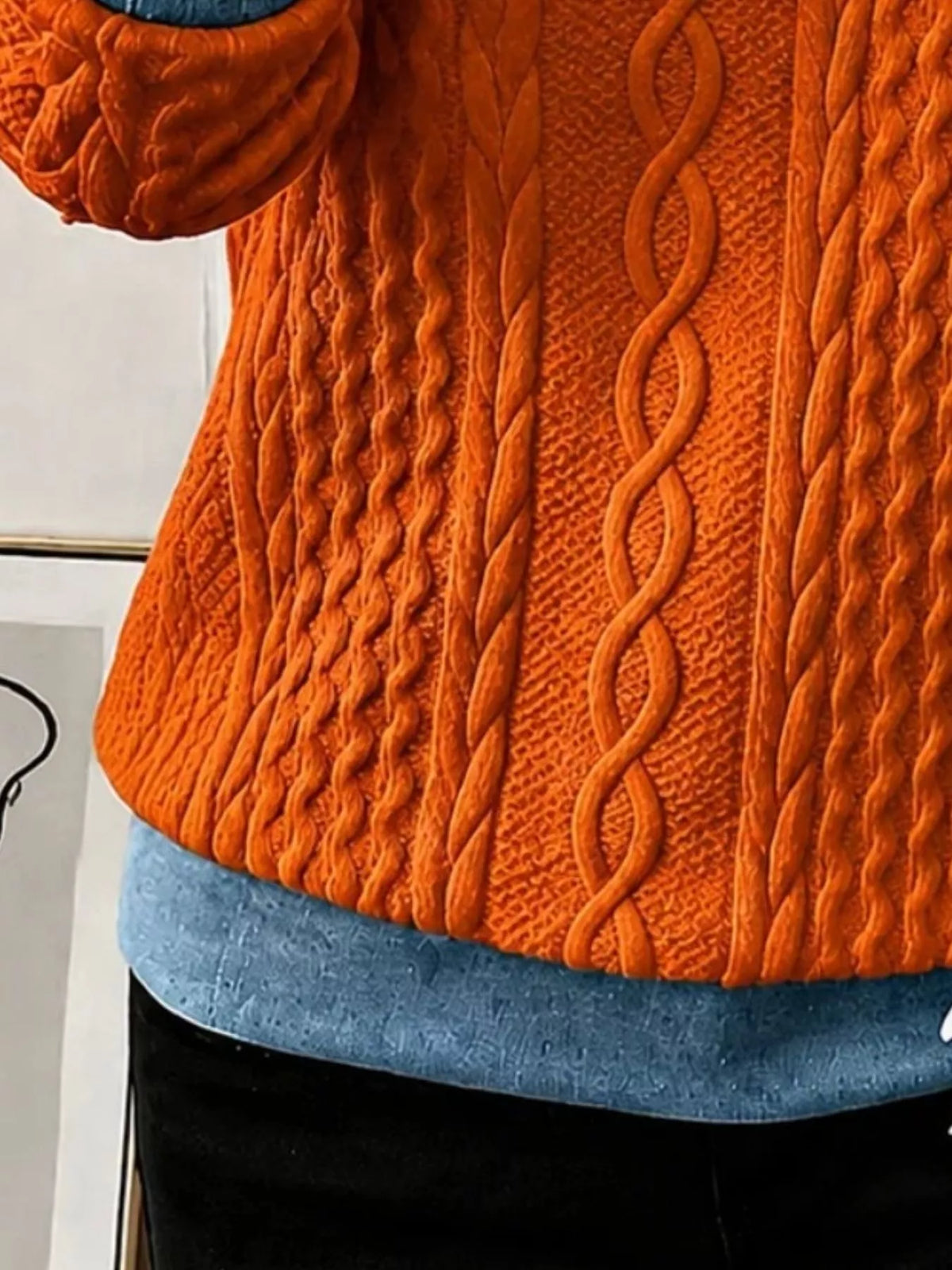 Plus Size Cable-Knit Quarter-Zip Sweatshirt