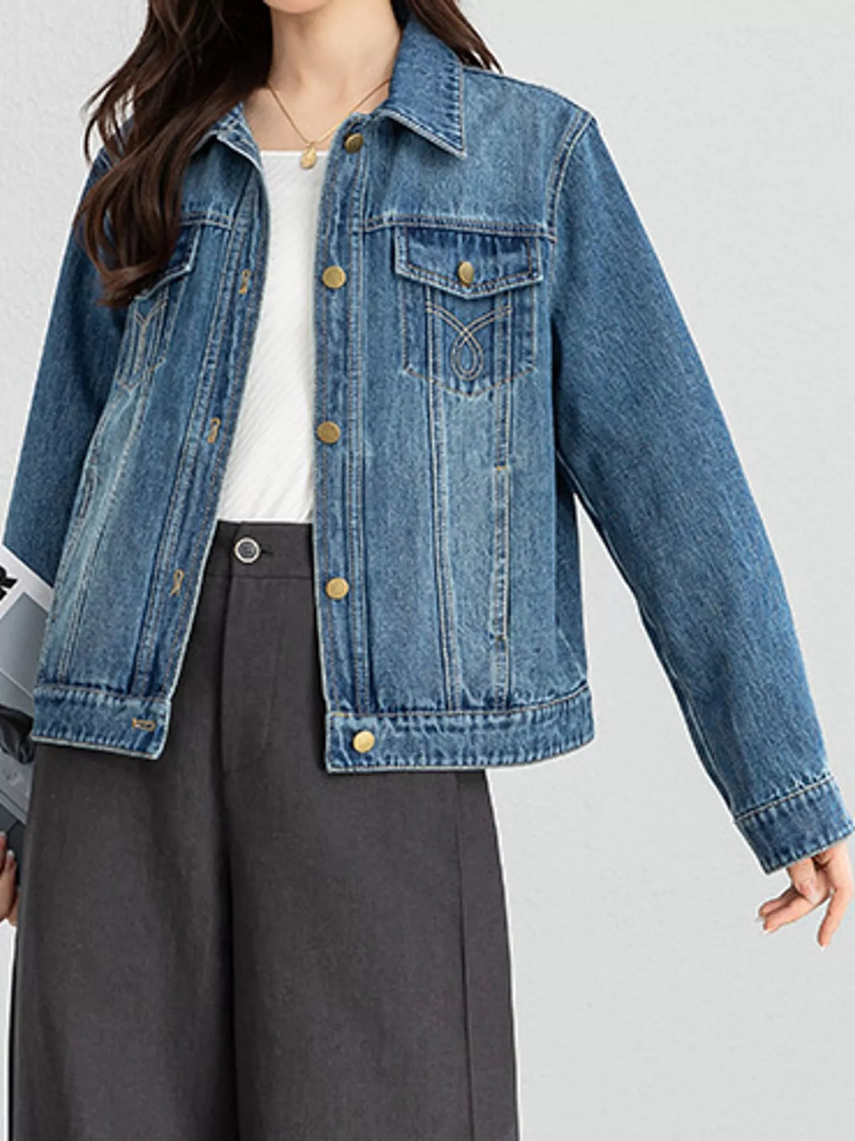 Vintage Wash Relaxed Fit Denim Jacket