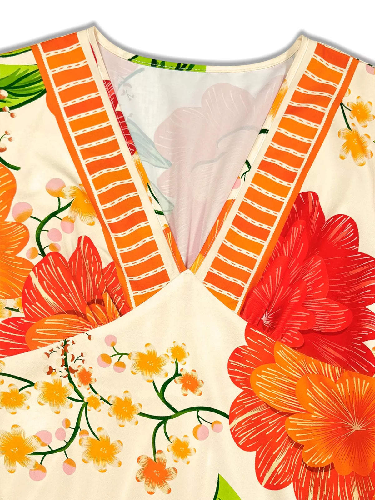 Floral Print V-Neck Maxi Dress