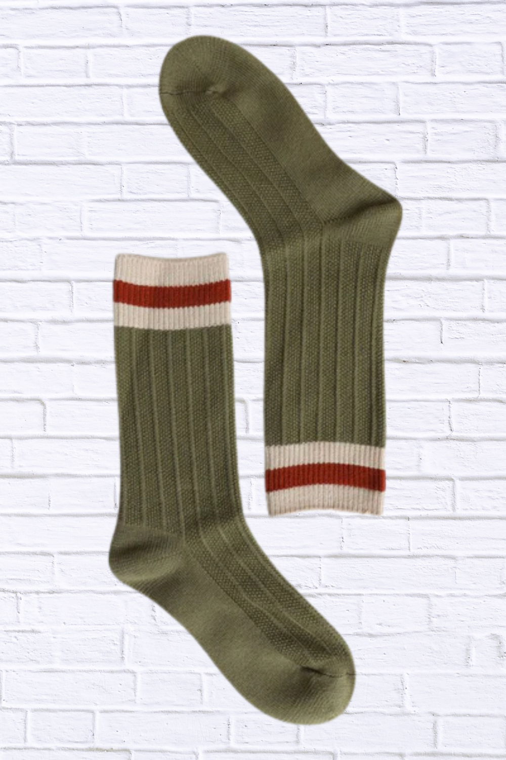 Color Block Socks Green One Size