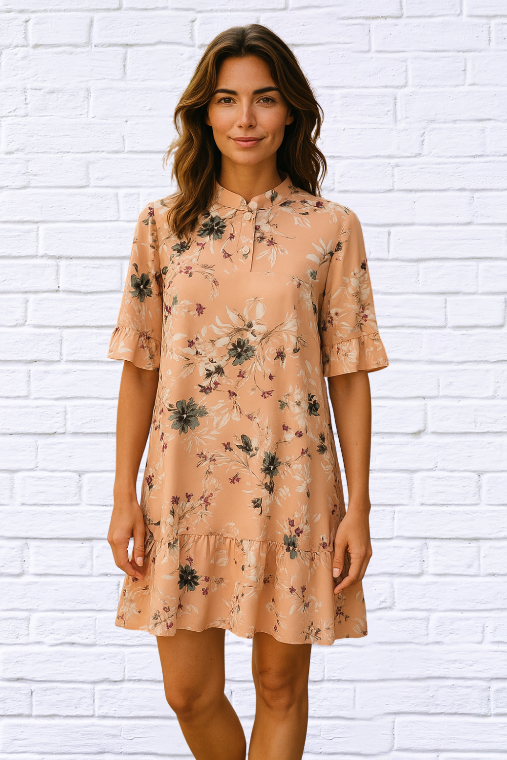 Peach Floral dress 46