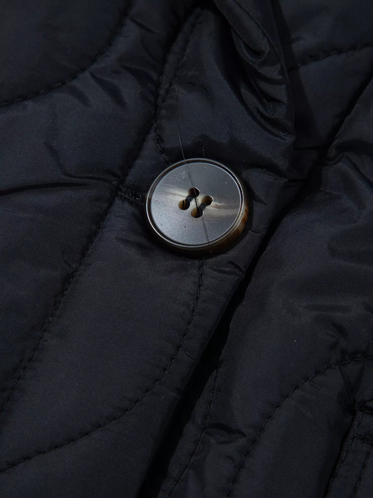 Quilted Leopard Cuff Button Down Puffer Jacket