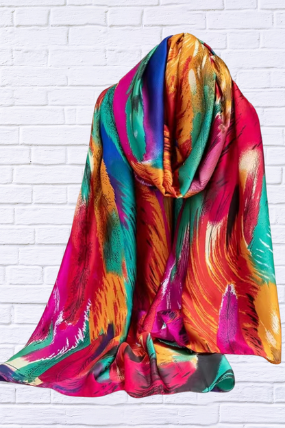Multi-Color Bohemian-Style Printed Scarf Multicolor