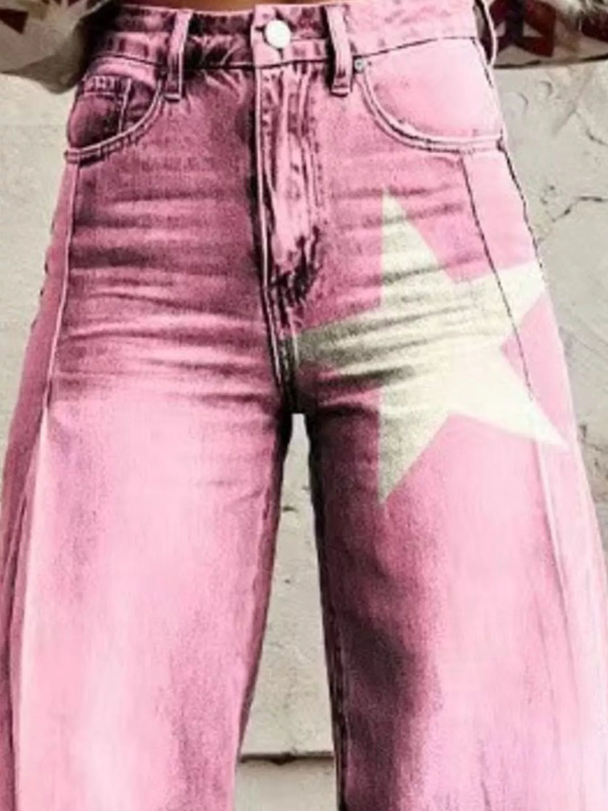 Full Size Star-Print Wide-Leg Pants Plus Size