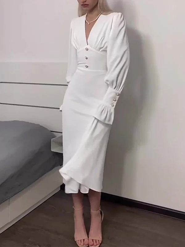 V-Neck Slim Sexy Dress