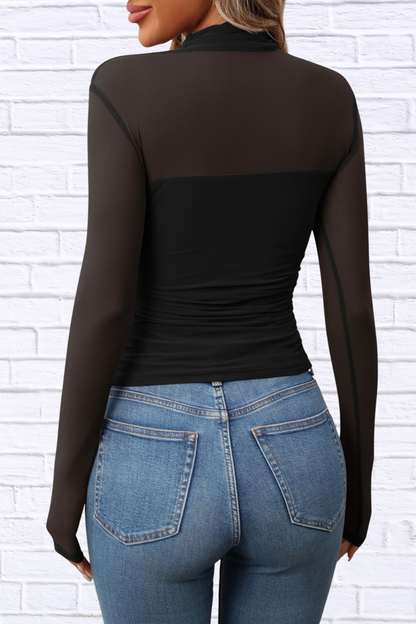 Mock Neck Long Sleeve Top