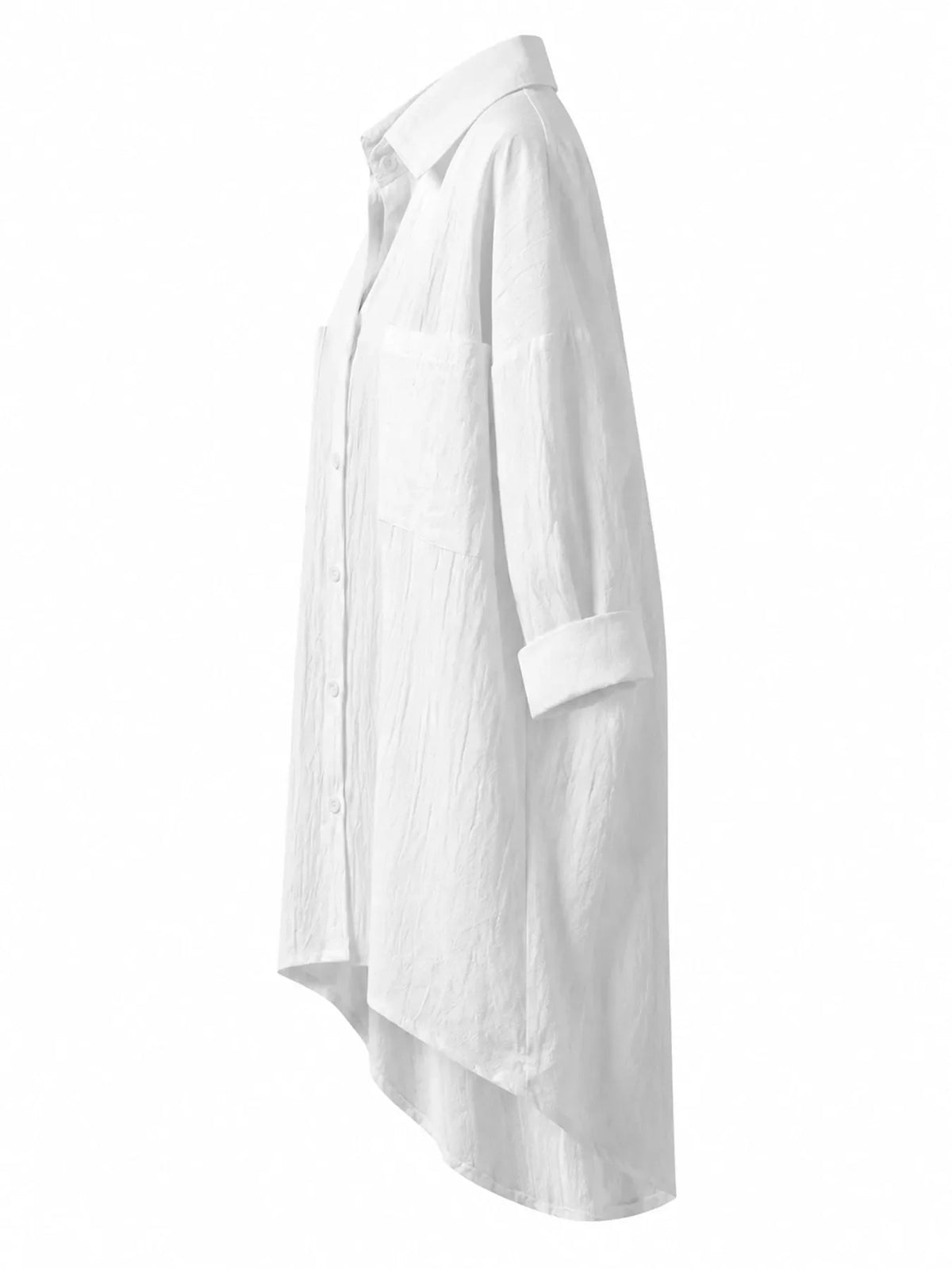 Full Size Casual Button-Down Shirt with Dual Chest Pockets Plus Size
