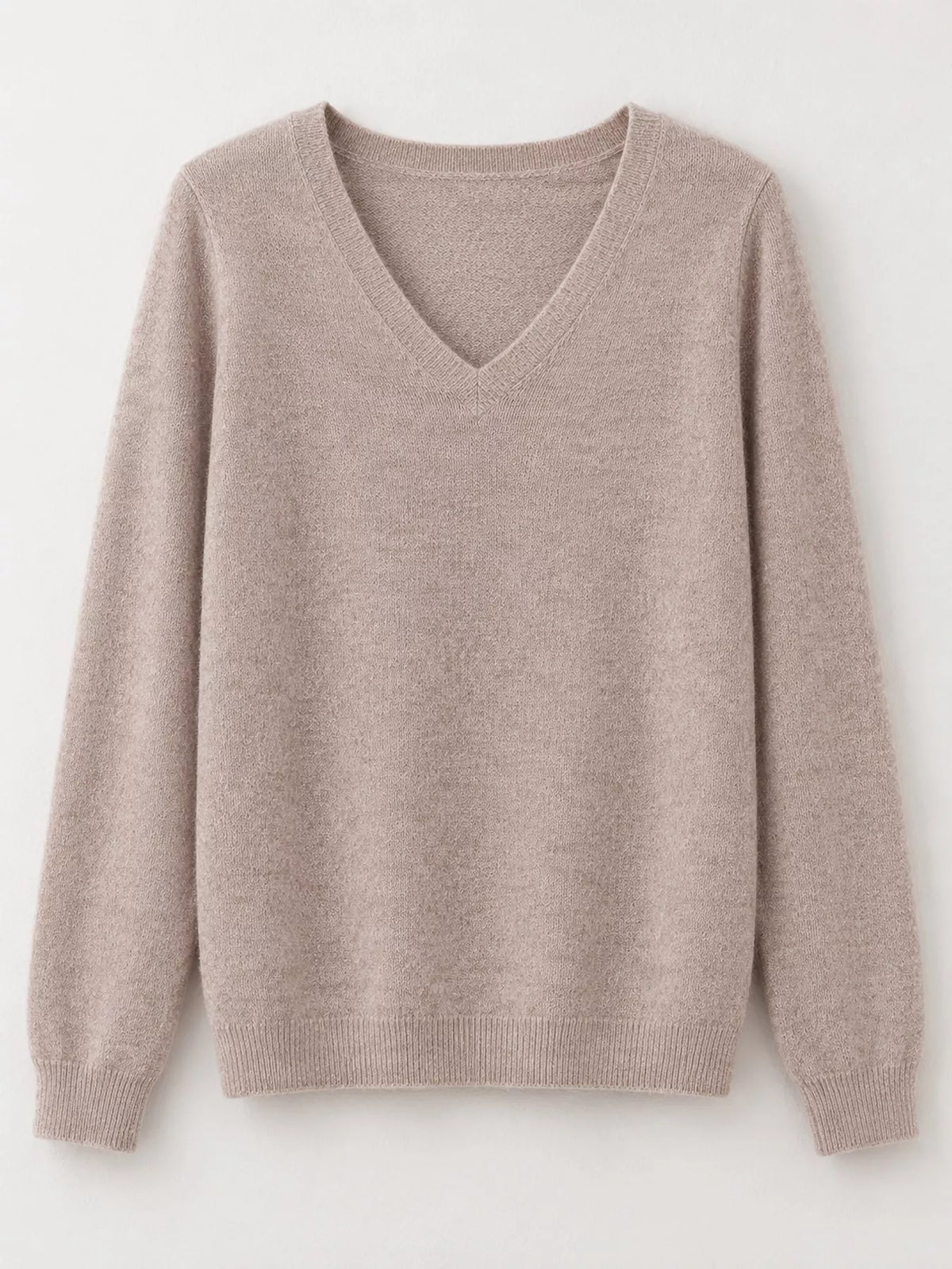 Elegant V-Neck Long Sleeve Soft Knit Top