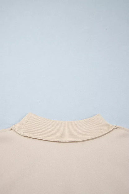 CHRIST IS KING Embroidery High Neck Baggy Sweatshirt