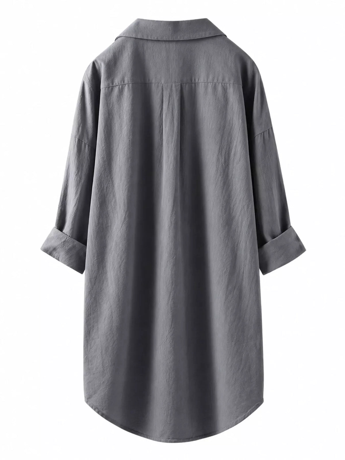 Full Size Casual Button-Down Shirt with Dual Chest Pockets Plus Size
