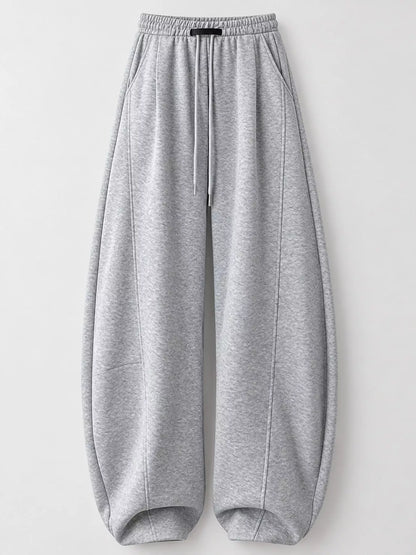 Full Size Drawstring Loose Fit Wide-Leg Sweatpants Plus Size